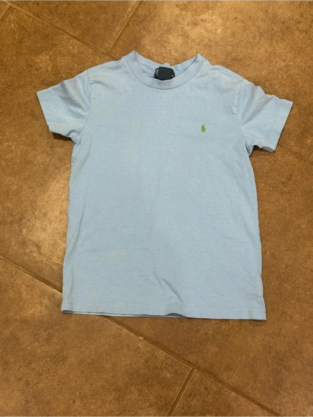 Ralph Lauren Light Blue Short Sleeve Tee with Green Pony